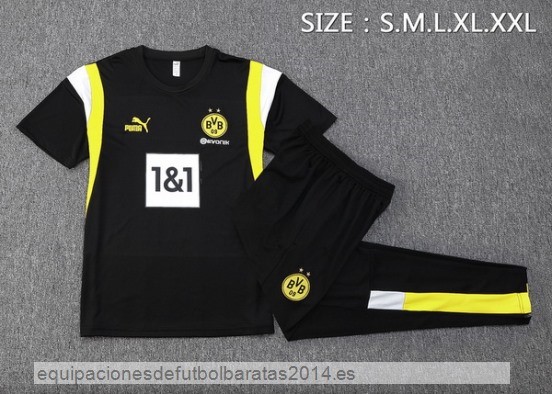 Nuevo Entrenamiento Conjunto Completo Borussia Dortmund 23/24 Negro Amarillo Blanco Baratas